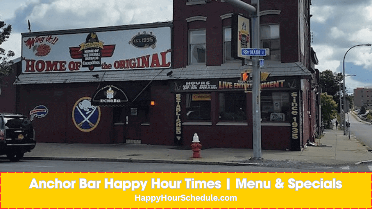 Anchor Bar Happy Hour menu, drinks and specials